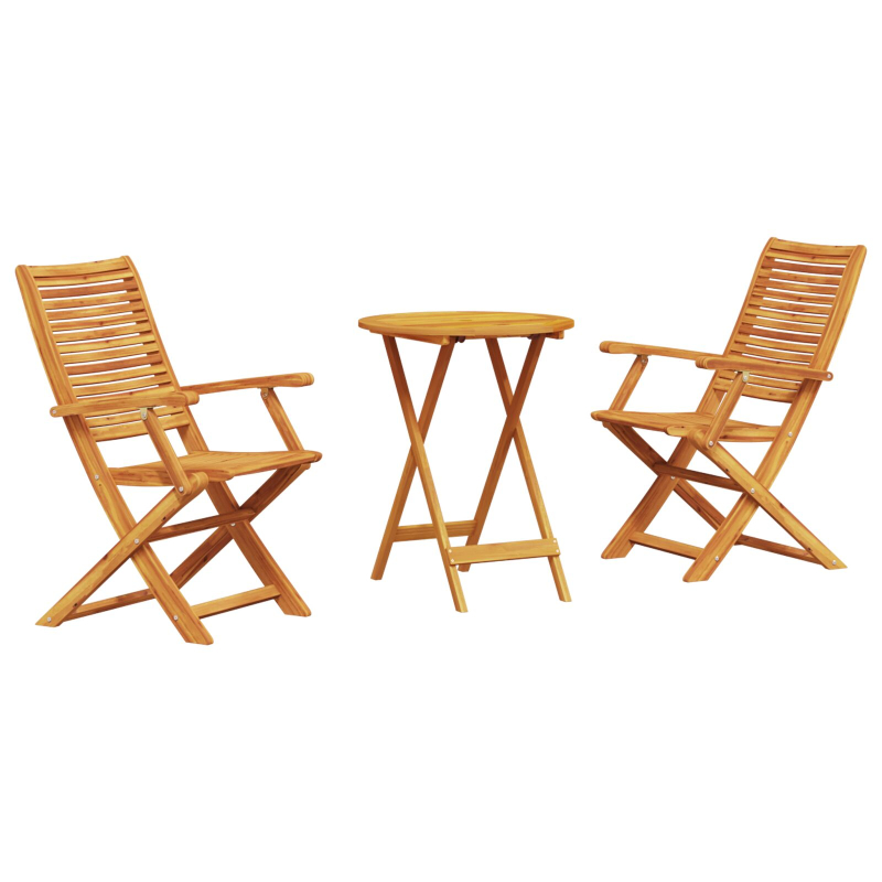 3-teiliges Bistro-Set aus faltbarem Akazienholz
