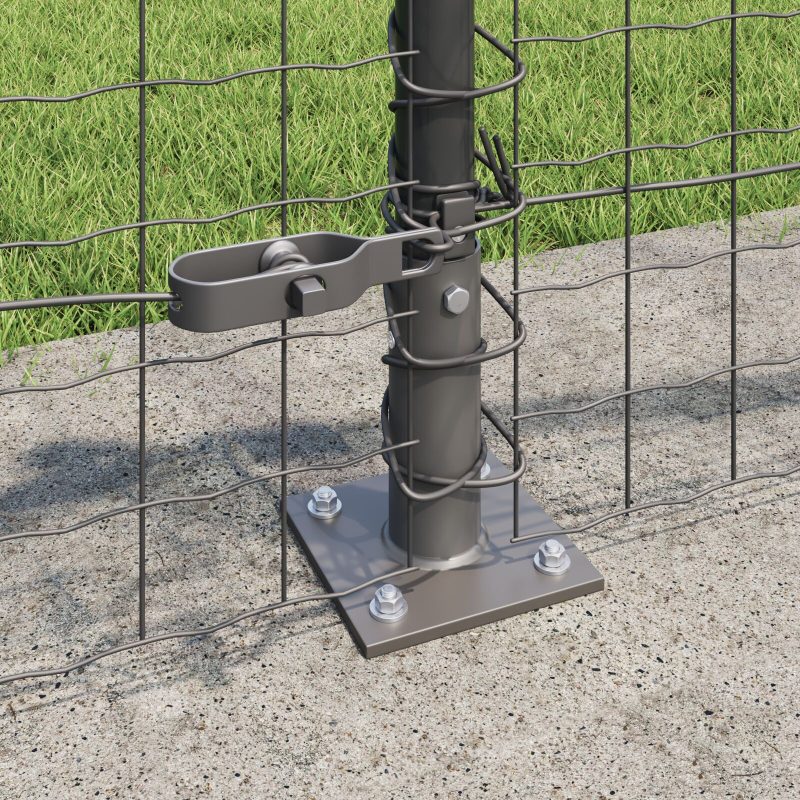 Zaunpfosten Set 7-teilig Grau Beton 3.2 x 3.2 x 50 cm Langlebig