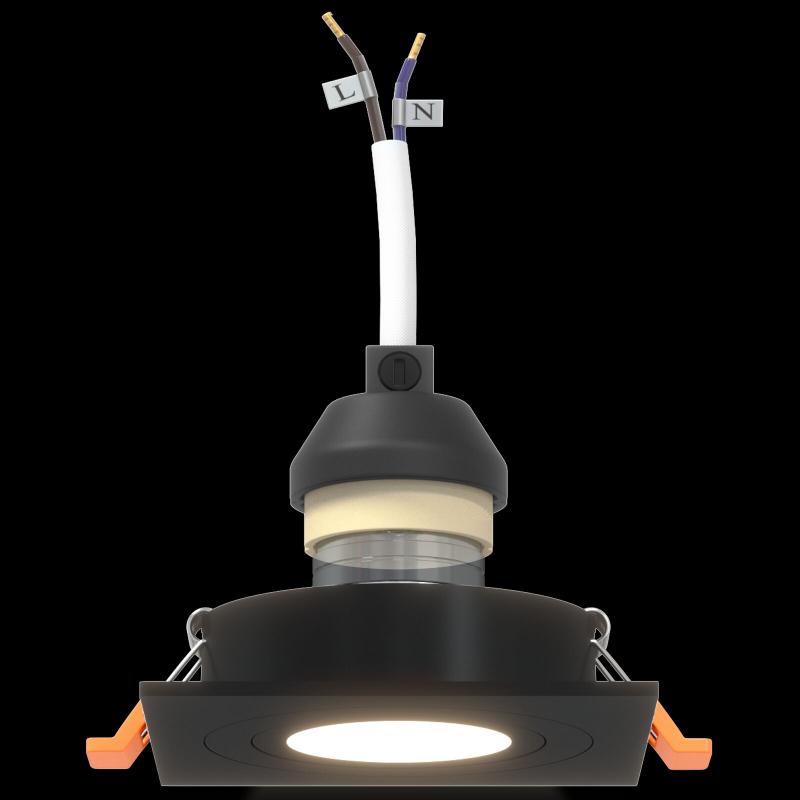 Einbau-Spotlights 12 Stück Quadratisch GU10 Schwarz 91x91 mm
