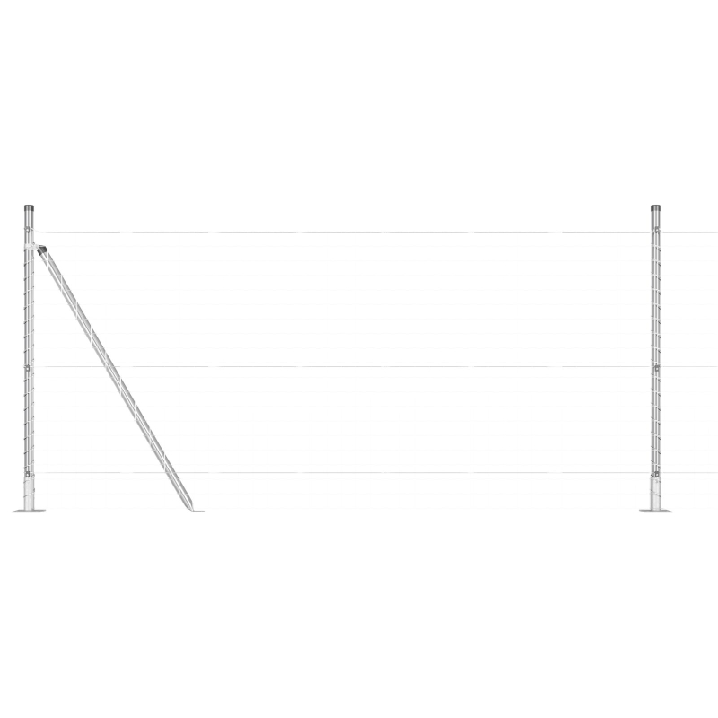 Zaunpfosten Set von 26 Verzinkter Stahl 3,2 x 3,2 x 90 cm
