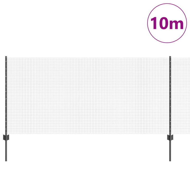 Gartenzaun Set Set aus 2 Grau Kunststoffbeschichtetes Metall
