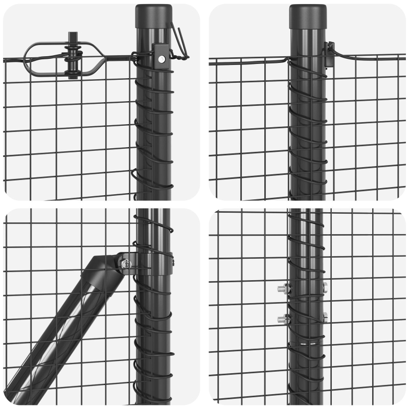 Geschweißter Drahtzaun mit 13 Spitzenpfosten Grau 1.4x50 m Stahl