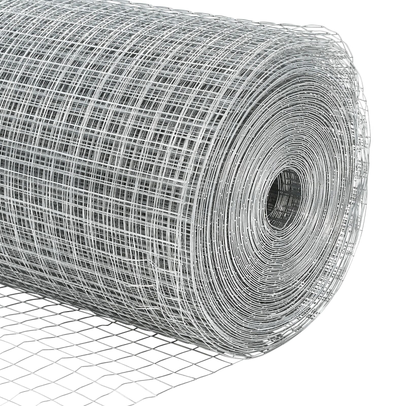 Schweissdrahtzaun mit 22 U-Posten Silbern 1,5x25 m Stahl