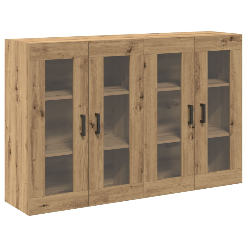 Wandmontierter Schrank Set aus 2 Artisan Eiche Holzwerkstoff