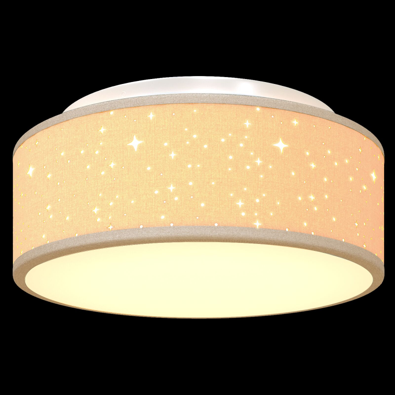 Deckenleuchten mit sternenklarer Lampschirm Taupe Ø 30 cm Stoff E27