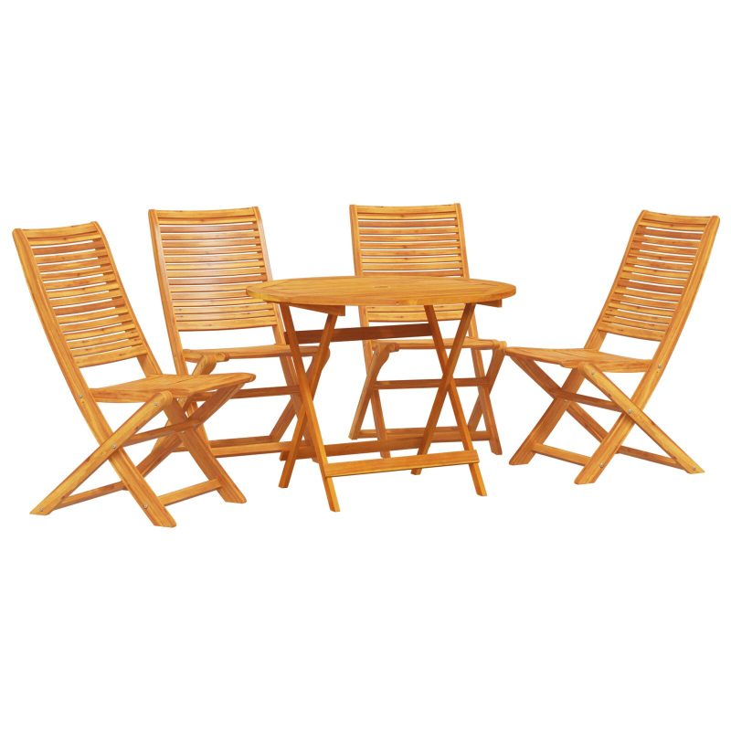 5-teiliges Garten-Esszimmer-Set aus massivem Akazienholz