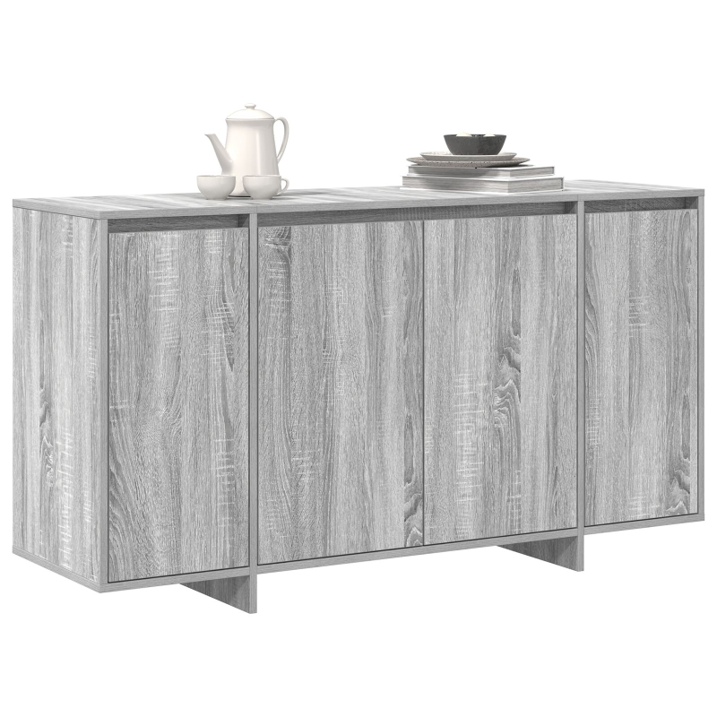 Grau Sideboard Graues Sonoma Holzwerkstoff 135 x 41 x 75 cm