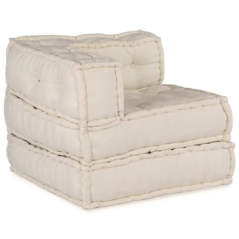 Modulare Poufs 3er Set Creme Stoff