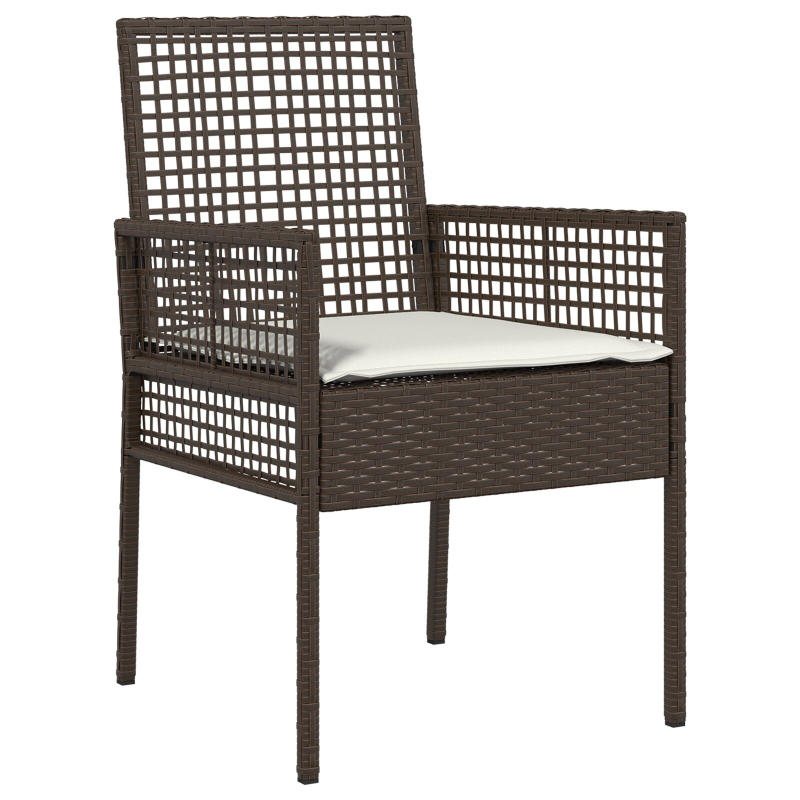 3-teiliges Garten Essset Braun Poly Rattan