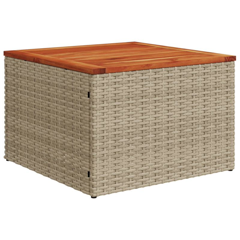 11-teiliges Garten Sofa Set mit Kissen Beige Poly Rattan Akazie