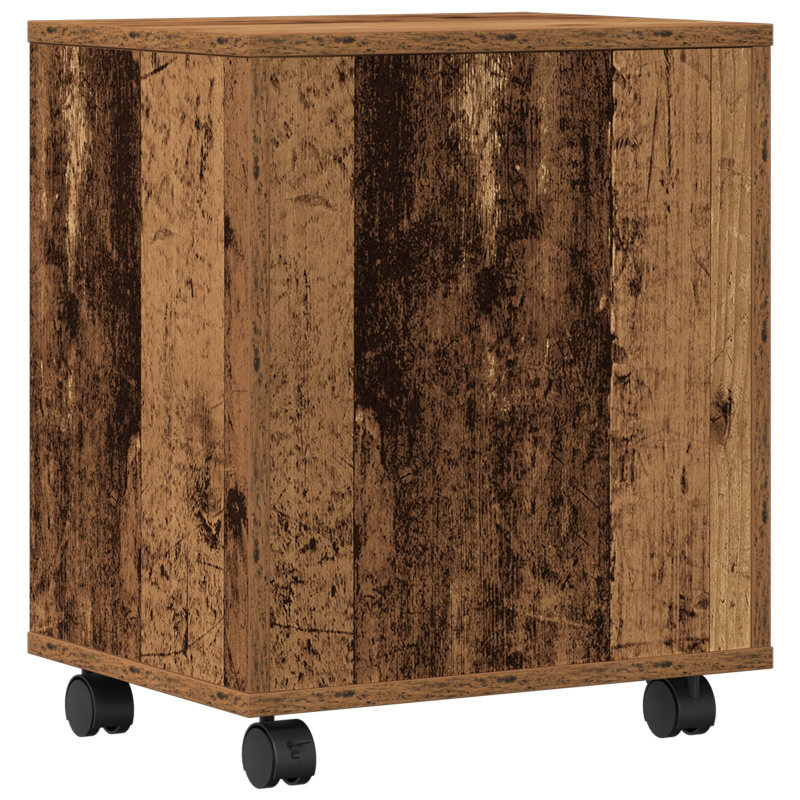 Druckerständer mit Rollen Alte Holz 41x32x48 cm