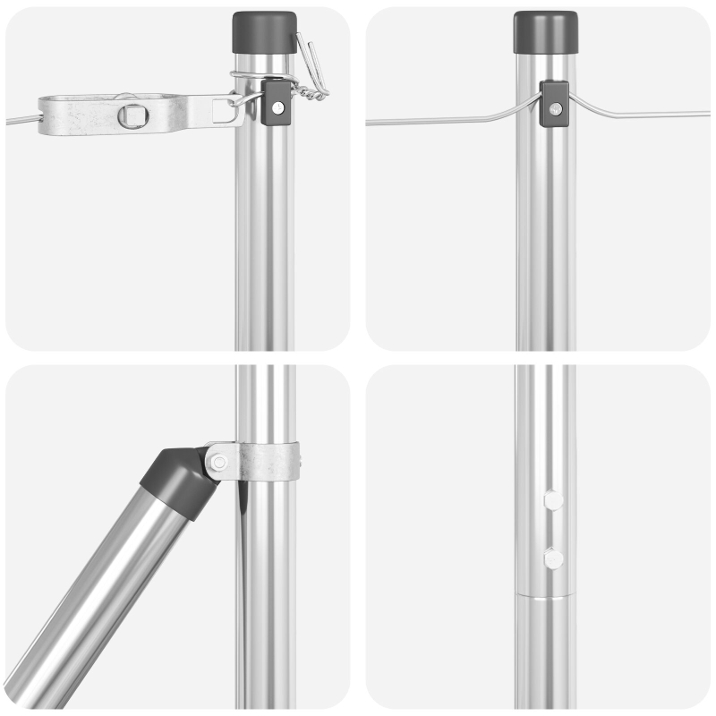 Zaunpfosten 26 Stück Ø32 mm 200 cm Verzinkter Stahl