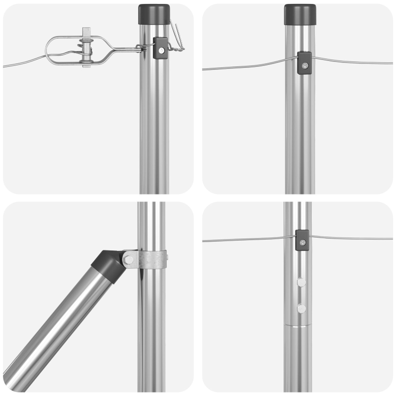 Zaunpfähle mit Spitze 26 Stück Ø32 mm 140 cm verzinkter Stahl