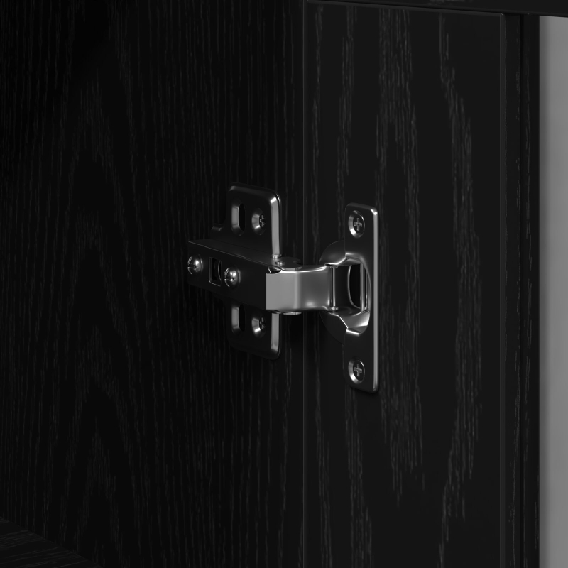 Wandmontiertes Schrankset 2er Set Schwarz Eiche Holz, Glas