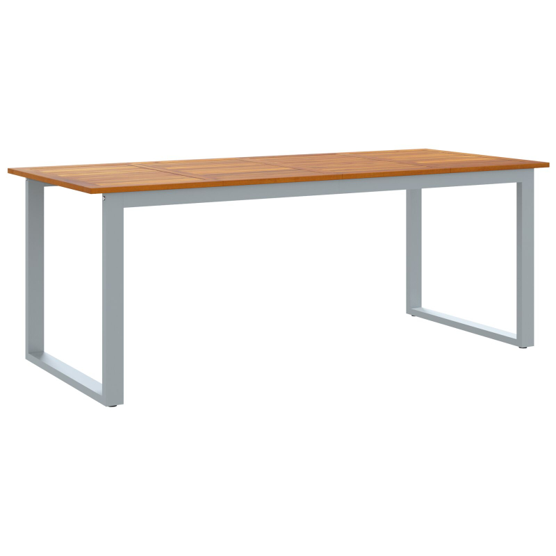 Garten Esszimmer Set 9 Teile Grau, Holzton Metall Langlebig