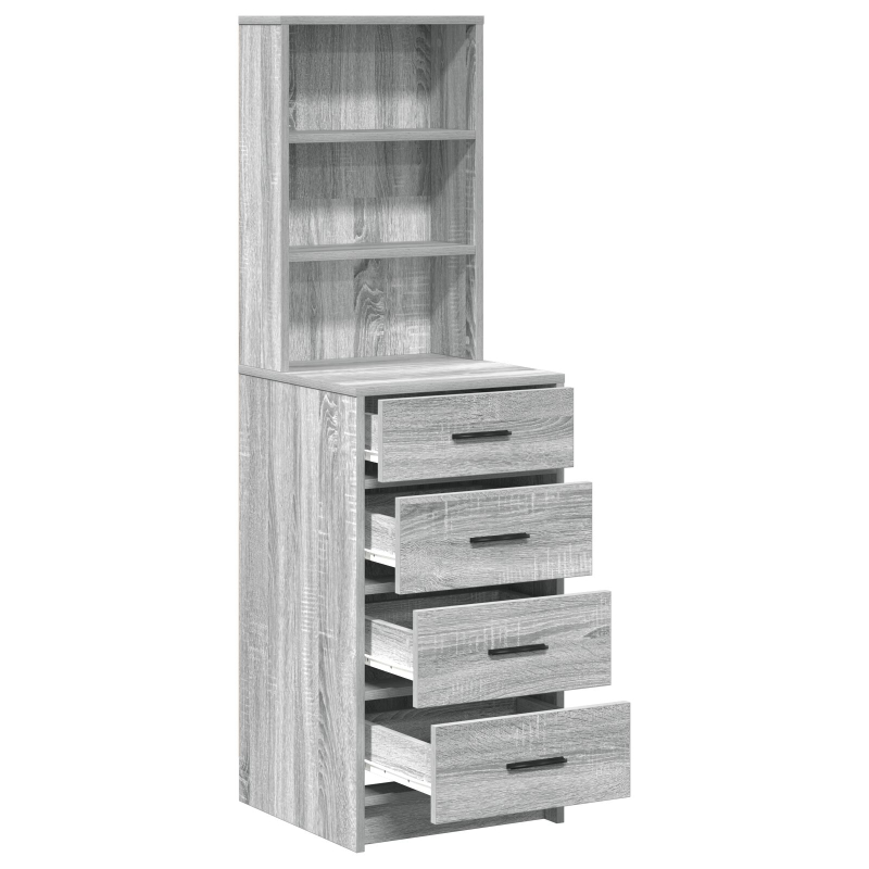 Hochboard Grau Sonoma 40x41x135 cm Holzwerkstoff