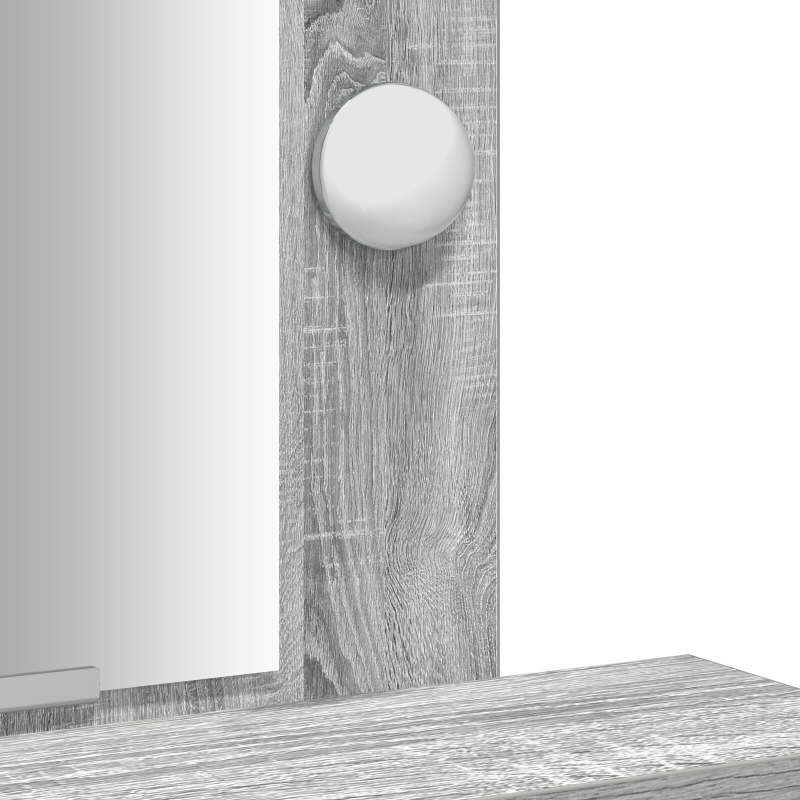 Schminktisch mit LED-Lichtern in Grau Sonoma, 50x41x140 cm