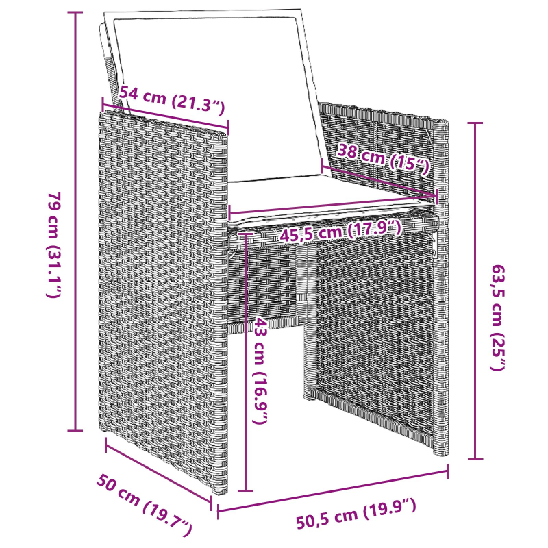 5-teiliges Garten Ess-Set mit Kissen, hellgrau, Poly Rattan