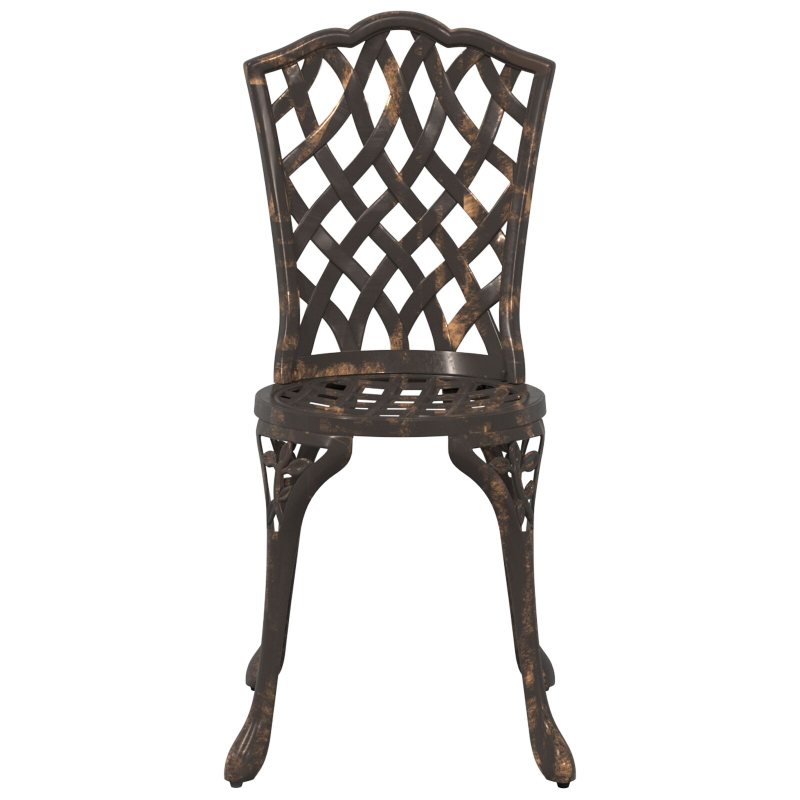 3-teiliges Garten Bistro Set in Bronze aus Gusseisen