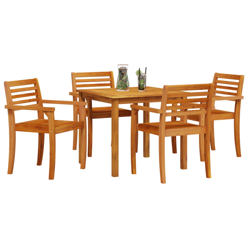 5-teiliges Garten-Esszimmer Set aus massivem Akazienholz