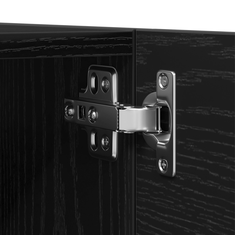 4-teiliges TV-Schrank-Set Schwarz Eiche Holzwerkstoff