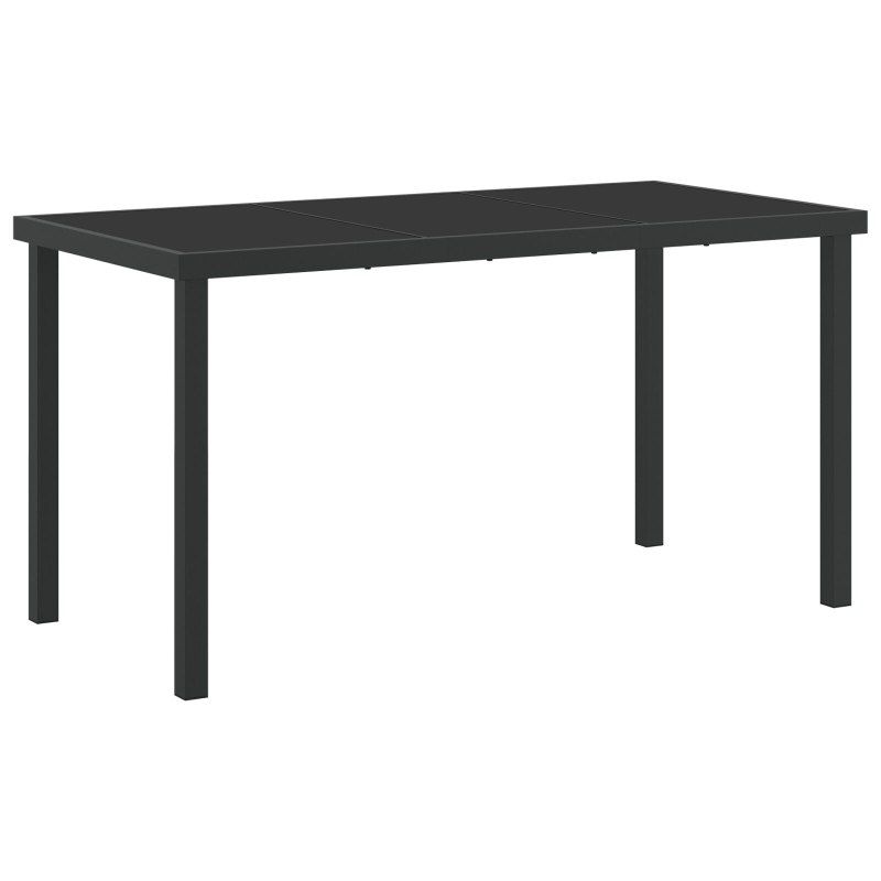 5-teilige Garten-Essgruppe mit Kissen Schwarz Poly Rattan