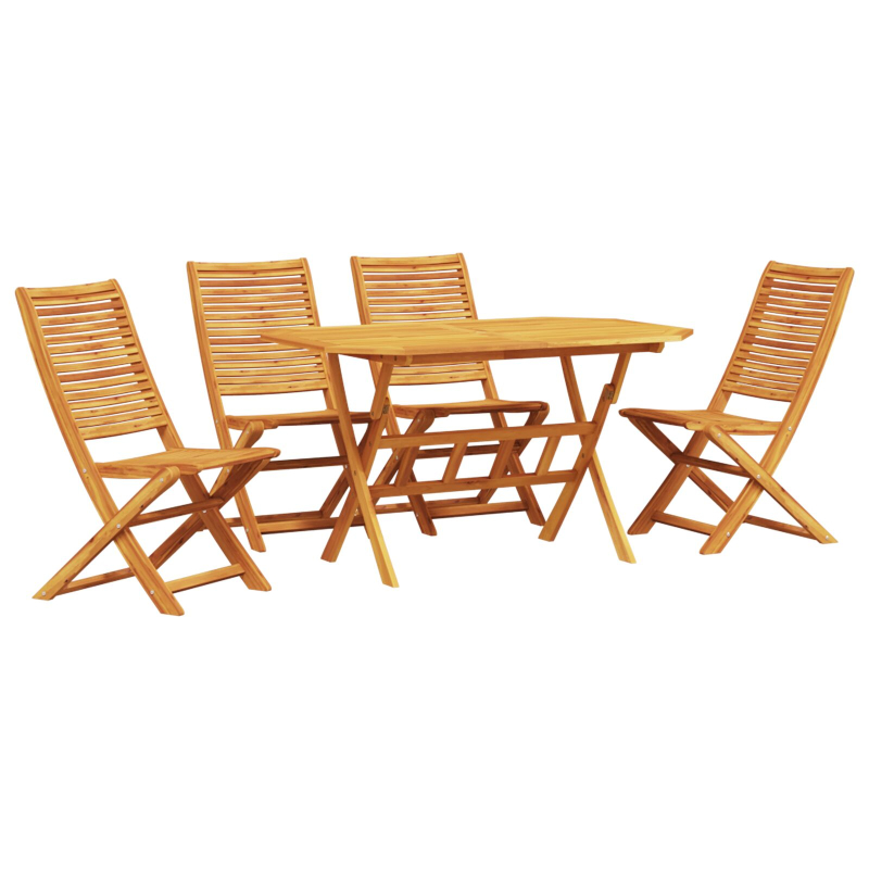 5-teiliges Garten-Esszimmer-Set aus massivem Akazienholz