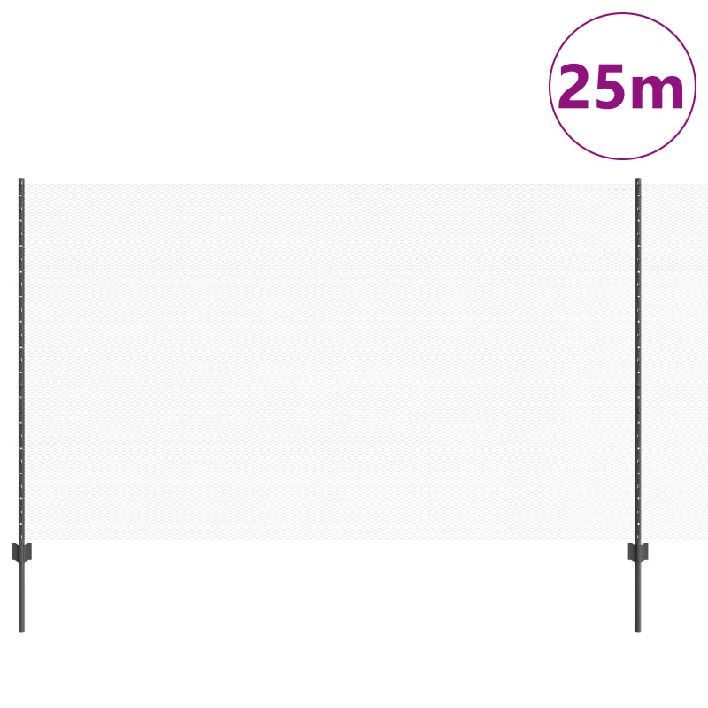 Zaunpfosten 22 Stück U-Kanal Grau 140 cm Stahl, Sechseckiger Zaun Grau 1,4x25 m Stahl