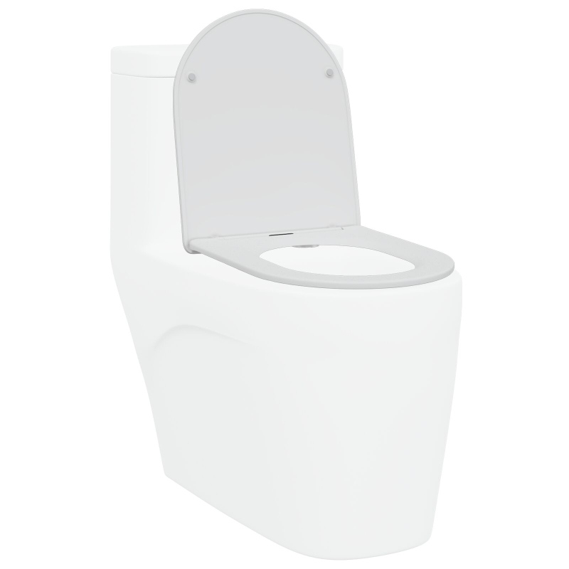 Schnellanpassbarer Toilettensitz mit sanftem Schließen aus Duroplast in Weiß