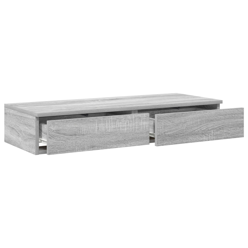 Bett mit Schubladen Grau Sonoma 90x36,5x16,5 cm Holzwerkstoff