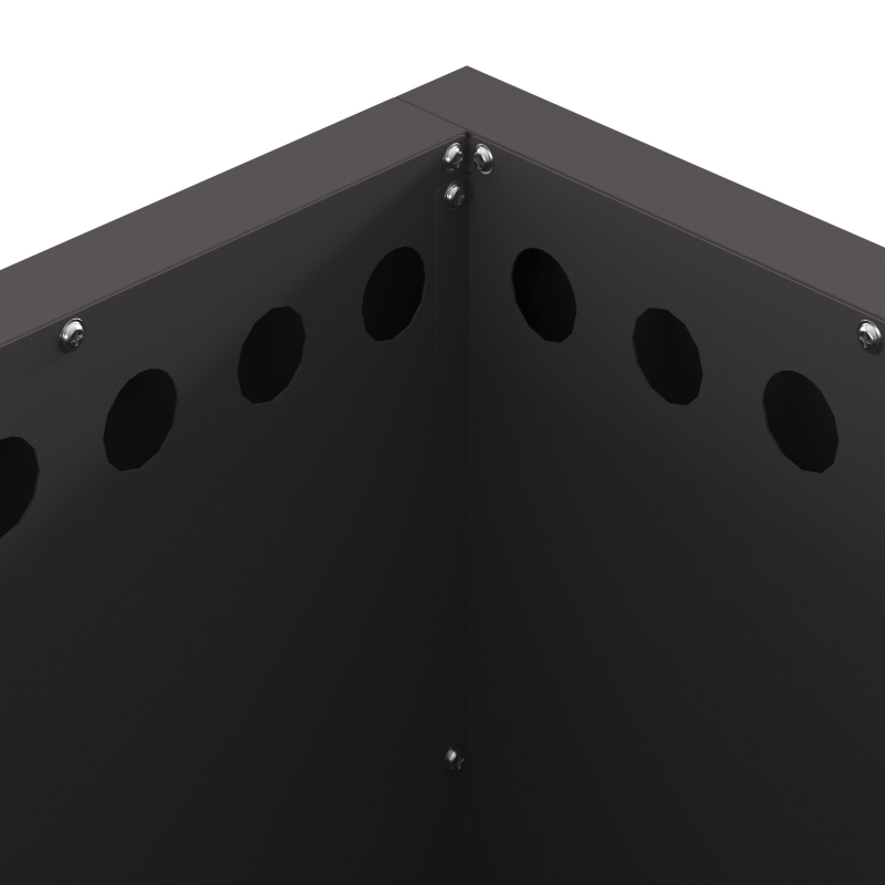 Rauchfreier Feuerstelle Quadrat Schwarz 48x48x50 cm Stahl