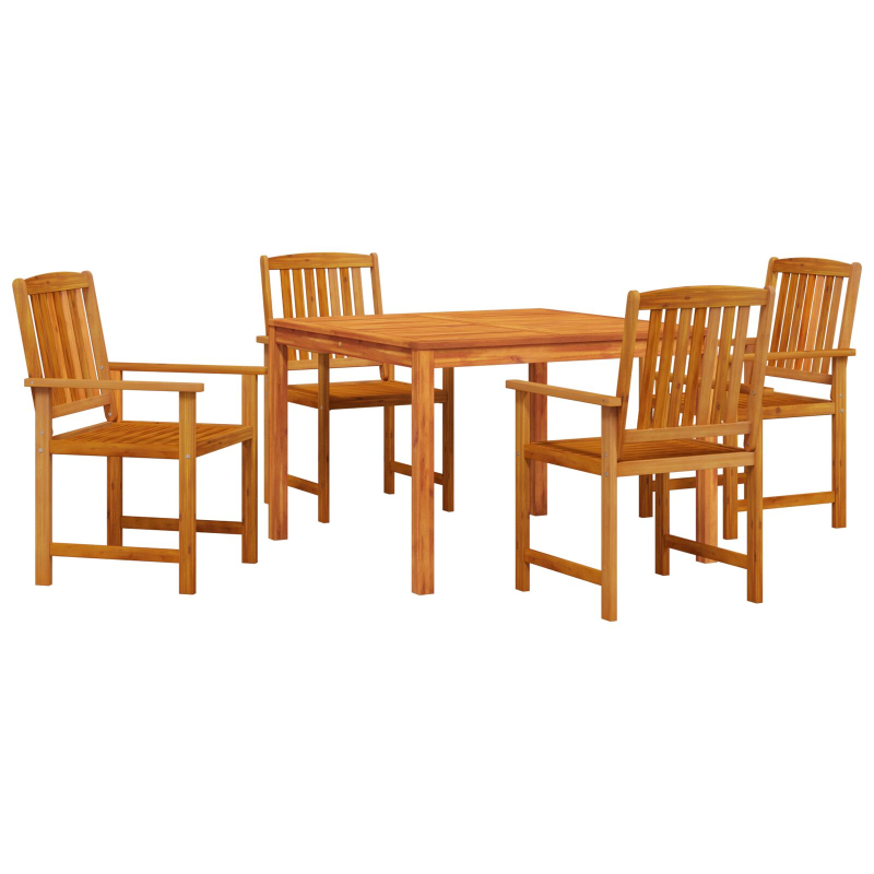 5-teiliges Garten-Esszimmer-Set aus massivem Akazienholz