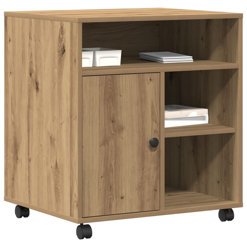 Druckerstand mit Rädern Artisan Eiche 60x50x67 cm