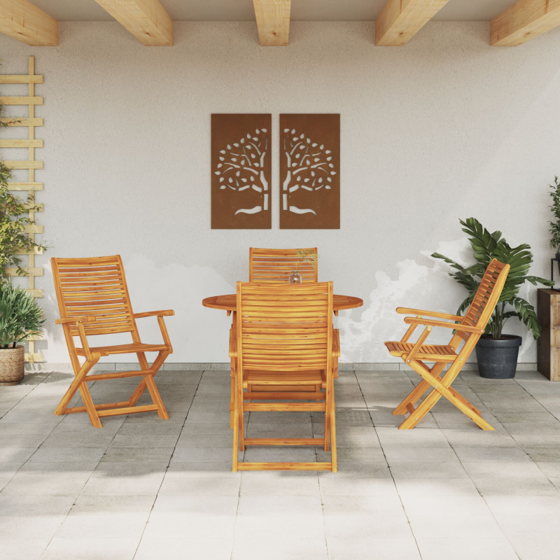 5-teiliges Garten-Esszimmer aus massivem Akazienholz