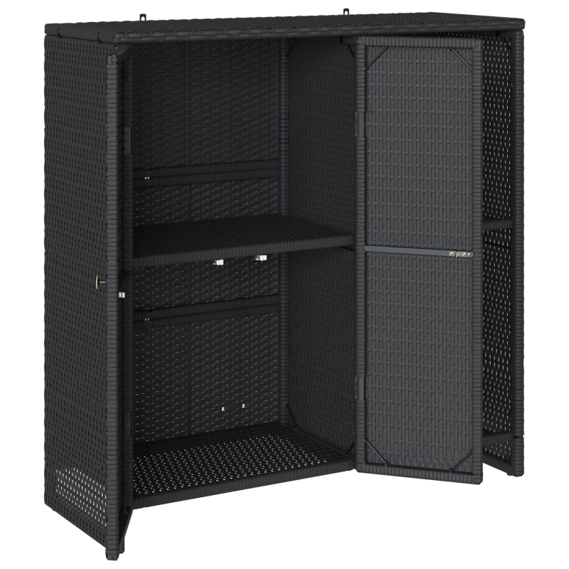 Aufbewahrungsschrank Schwarz 100x36x102 cm Rattan