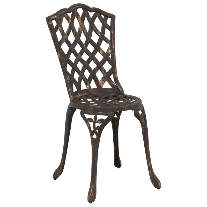 3-teiliges Garten Bistro Set in Bronze aus Gusseisen