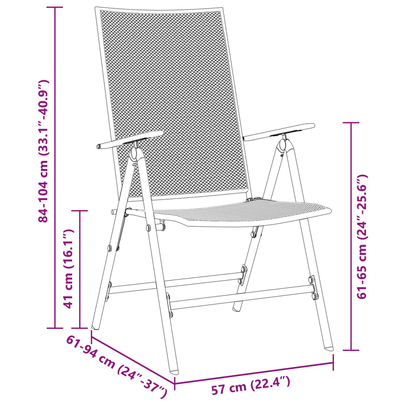 9-teiliges Garten-Essset Anthrazit Stahl