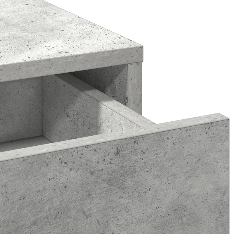2-teilige Schminktischgarnitur mit LED in Beton Grau und Holzwerkstoff