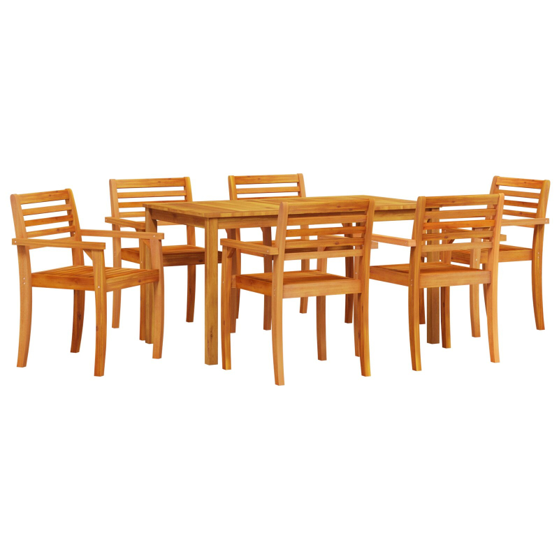 7-teiliges Garten-Dining-Set aus massivem Akazienholz