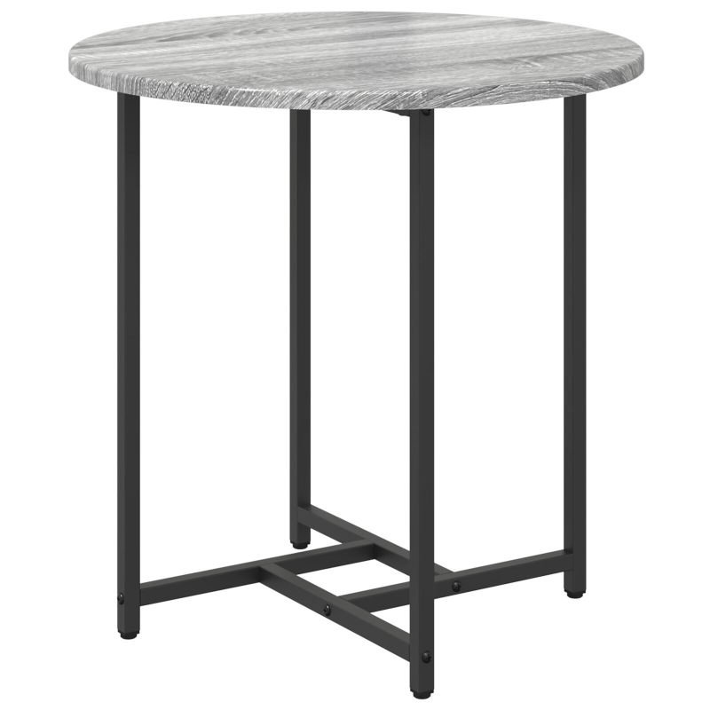 Beistelltisch Set 2 Stück Grau Sonoma Holz und Metall