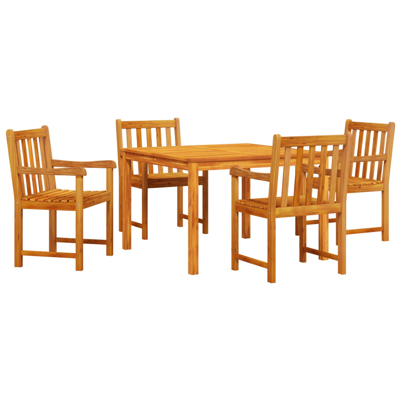 5-teiliges Garten-Esszimmer-Set aus solidem Akazienholz