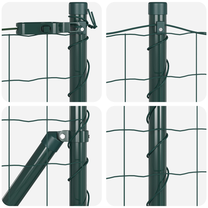 Euro-Zaun Set aus 2 Grün Metall 10 x 1,0 m Langlebig