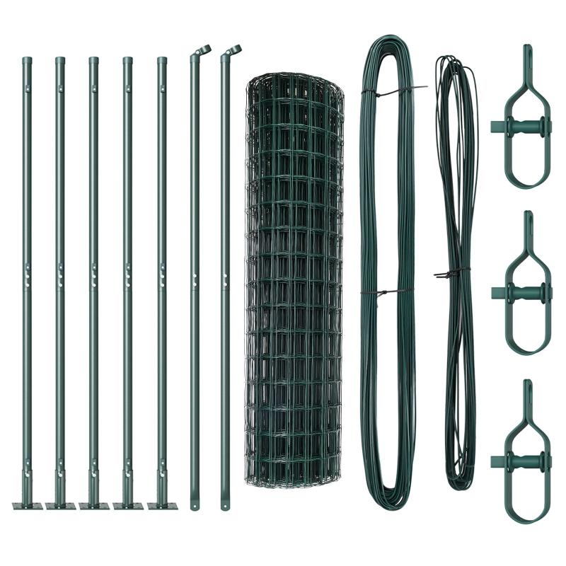 Euro-Zaun Set aus 2 Grün Metall 10 x 1,0 m Langlebig