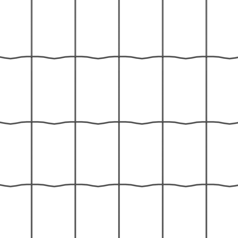 Eurozaun mit 11 U-Pfosten Grau 0,8x25 m Stahl