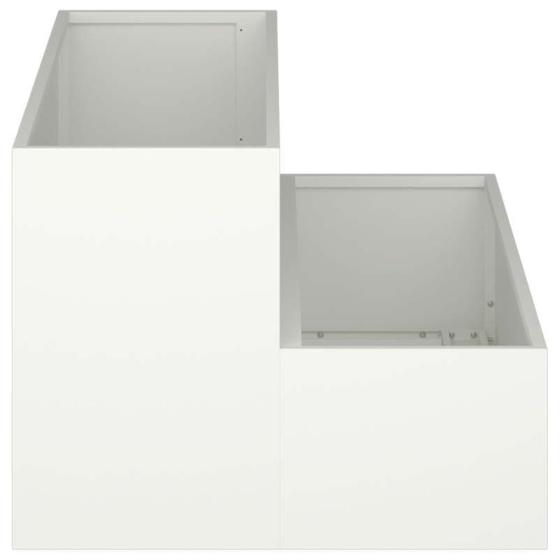 Gartenpflanzer 2-Tier 100x60x45 cm Weiß Stahl