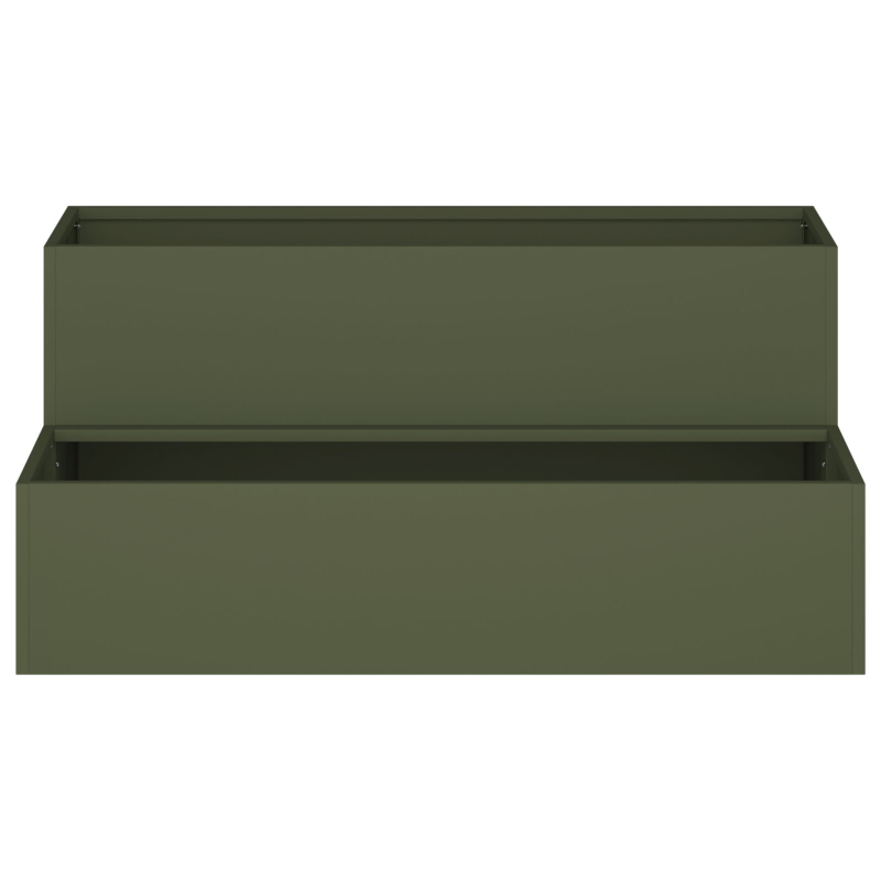 Gartenpflanzer 2-Tier 100x60x45 cm Olivgrün Stahl