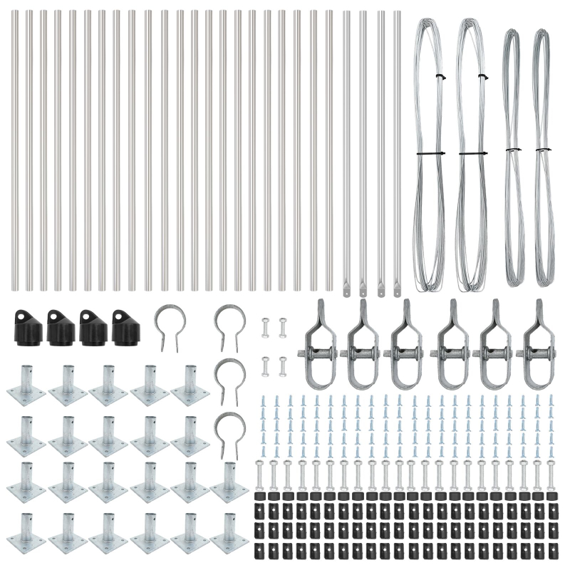 Zaunpfosten Set von 26 Verzinkter Stahl 3,2 x 3,2 x 90 cm
