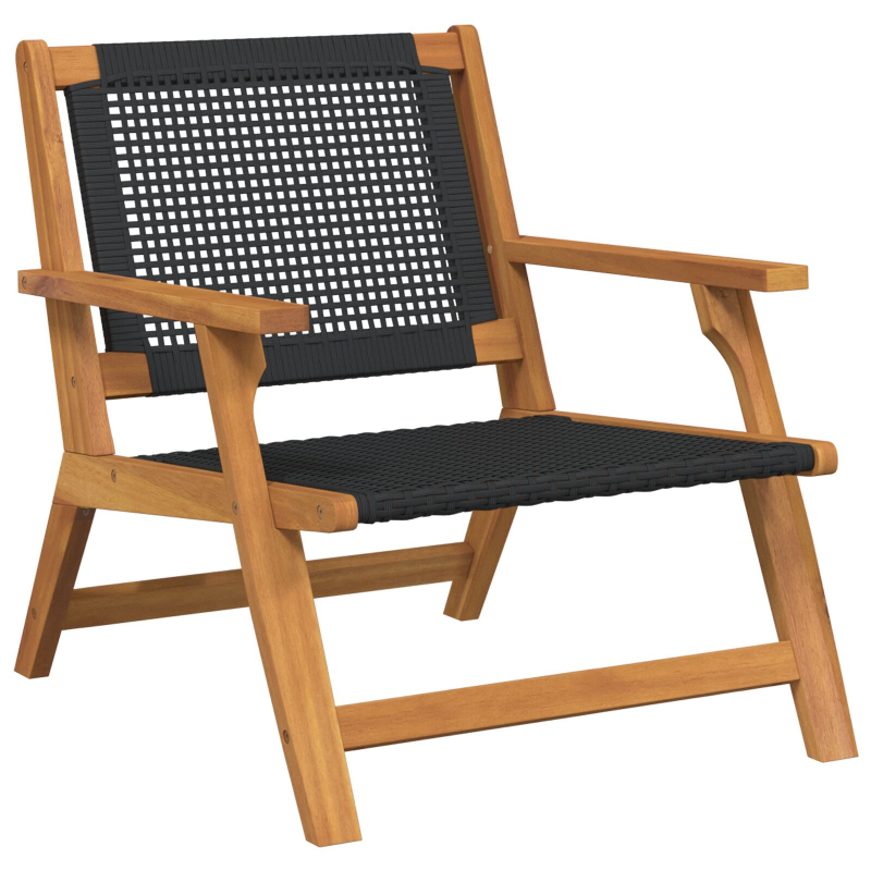 Gartenstühle 2 Stück Schwarz 76x67x73,5 cm Massivholz Akazie