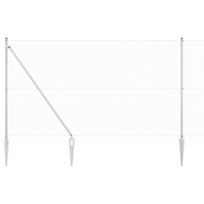 Drahtzaun mit 13 Spitzenpfosten 1,5x25 m verzinkter Stahl