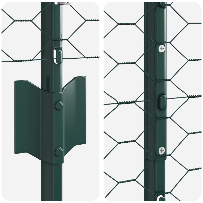Gartenzaun Set 2er Set Grün Metall 25 x 1,5 m Gartenzaun